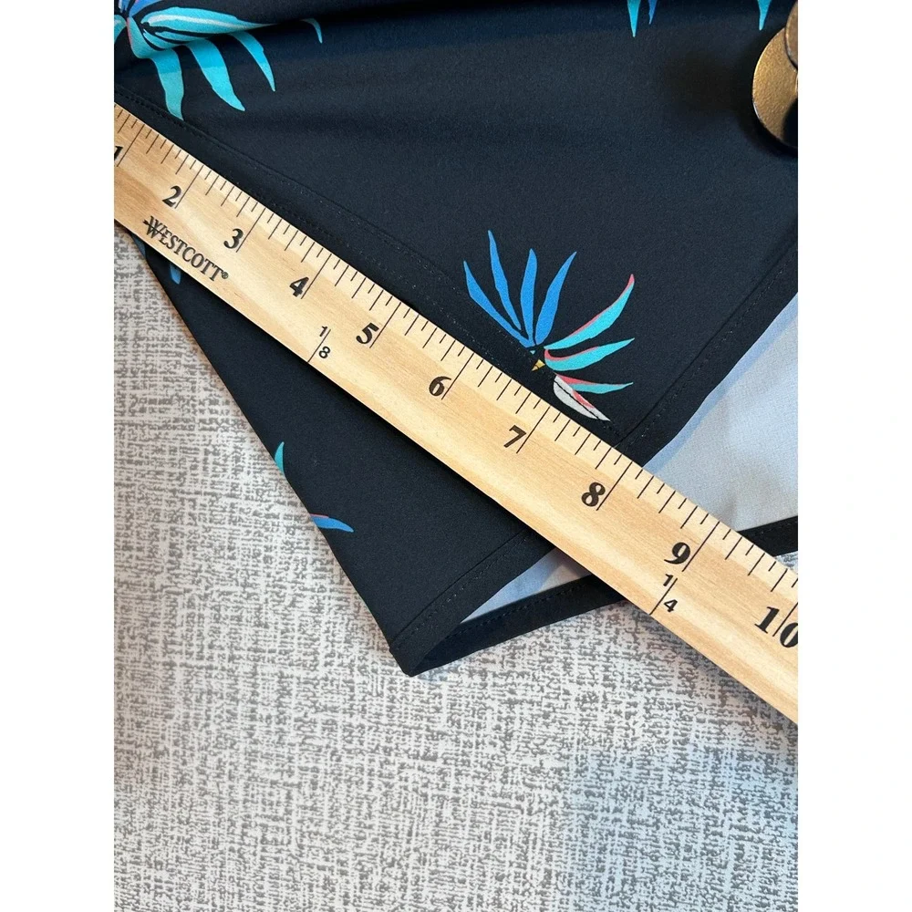 NWT Quiksilver Mens Board‎ Shorts Size 30 Black Tropical Floral Palm Swim Trunks